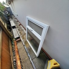 uPVC Single-Hung Window Double-Pane Glazed Clear Glass White