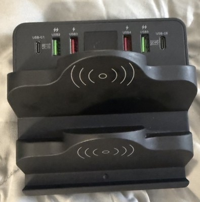 Wireless Charging Station with 6 USB Ports, 8 in 1 15W Dual Wireless Charger