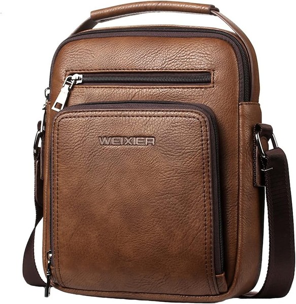 A-QMZL UmhäNgetasche Herren Schultertasche Herrentasche Klein Vintage Messenger-image