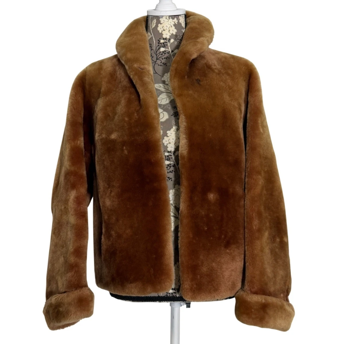 LoveJIMIN（ épine sheep mouton coat ） Lamb Fur Brown Vintage Coats, Jackets & Vests for Women for sale