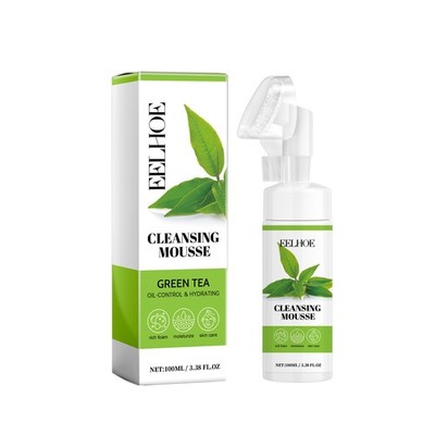 Green Tea Face Wash Foaming Mousse, Deep Cleansing Oil Control Anti-Wrinkle