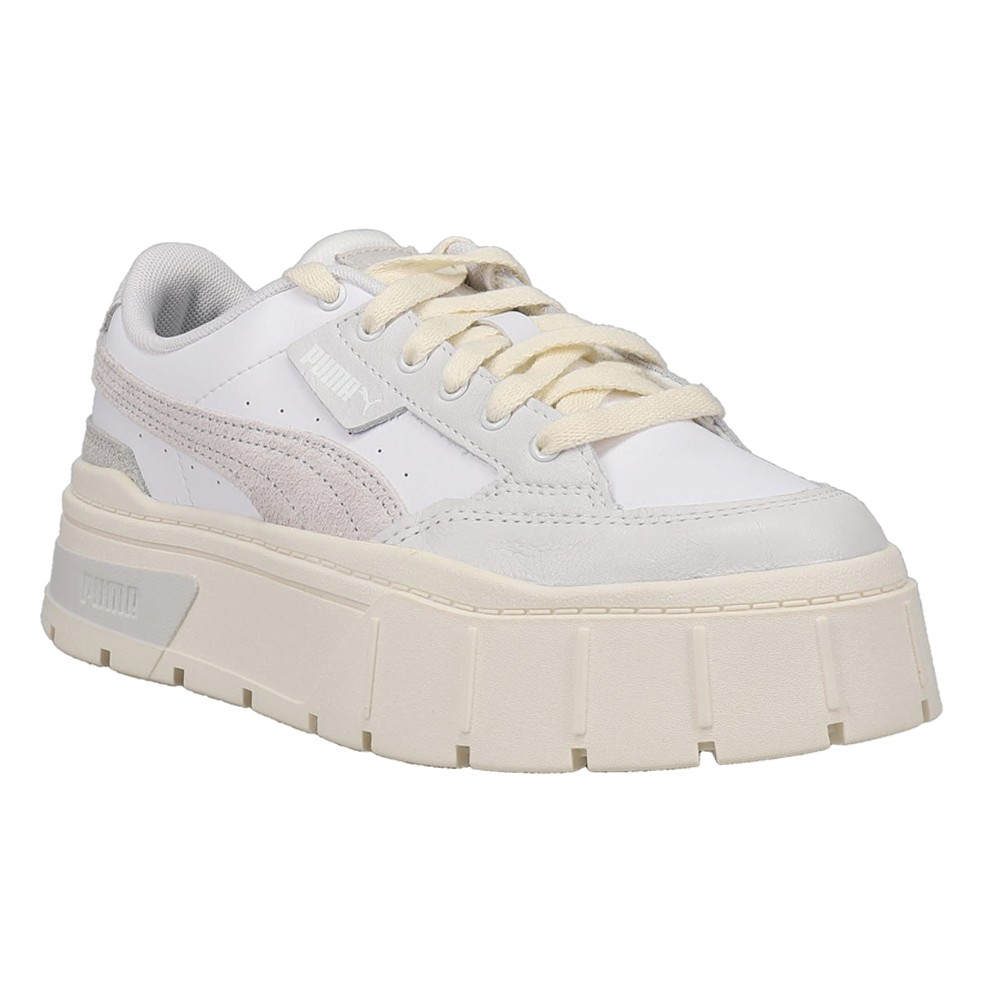 PUMA Mayze Stack Thrifted Platform Womens White Sneakers