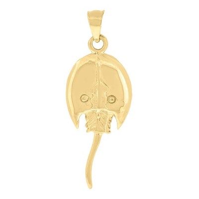 10kt Gelbgold Diamantschliff Unisex Stachelrochen Fisch Tier Charm Anhänger