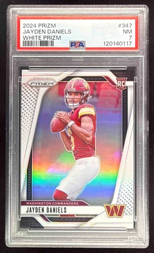 2024 Panini Prizm White Prizm #347 Jayden Daniels RC /35 PSA 7