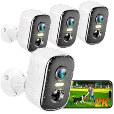 Outdoor Security Camera Wireless, 2K Battery Powered WiFi Cameras for Home Se...