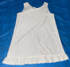 Sears Vintage Girls White Slip Dress w/ Lace Trim Sz 6X