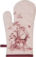 Clayre & Eef PFT44 Ofenhandschuh 18X30 Cm Weiß / Rosa