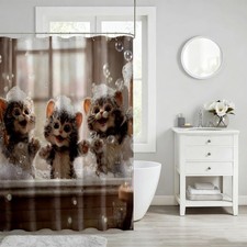 Shower Curtain, 71 x 71inch Cute Vintage Aesthetic Shower Curtains, Modern Wa...