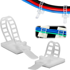 30 Pieces Cable Management Clips Reusable Adjustable Self-Adhesive Nylon Cable T