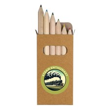 6 x 'Steam Enthusiast Roundel' Short Colour Pencils PE00086984