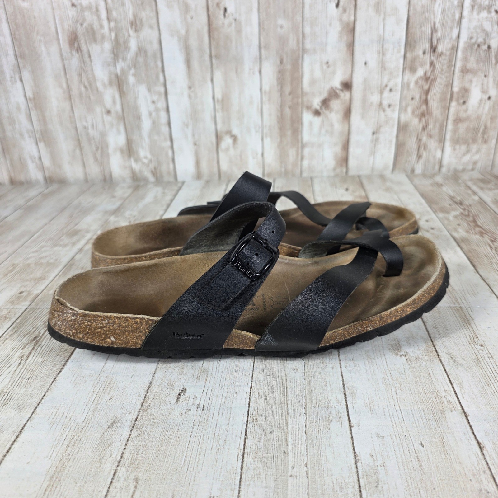 Betula Black Toe Loop Adjustable Strap Sandals Wo… - image 1