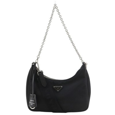 PRADA 1BH204 Re-edition 2005 Re-nylon Shoulder Bag NERO black Nylon/Safian...