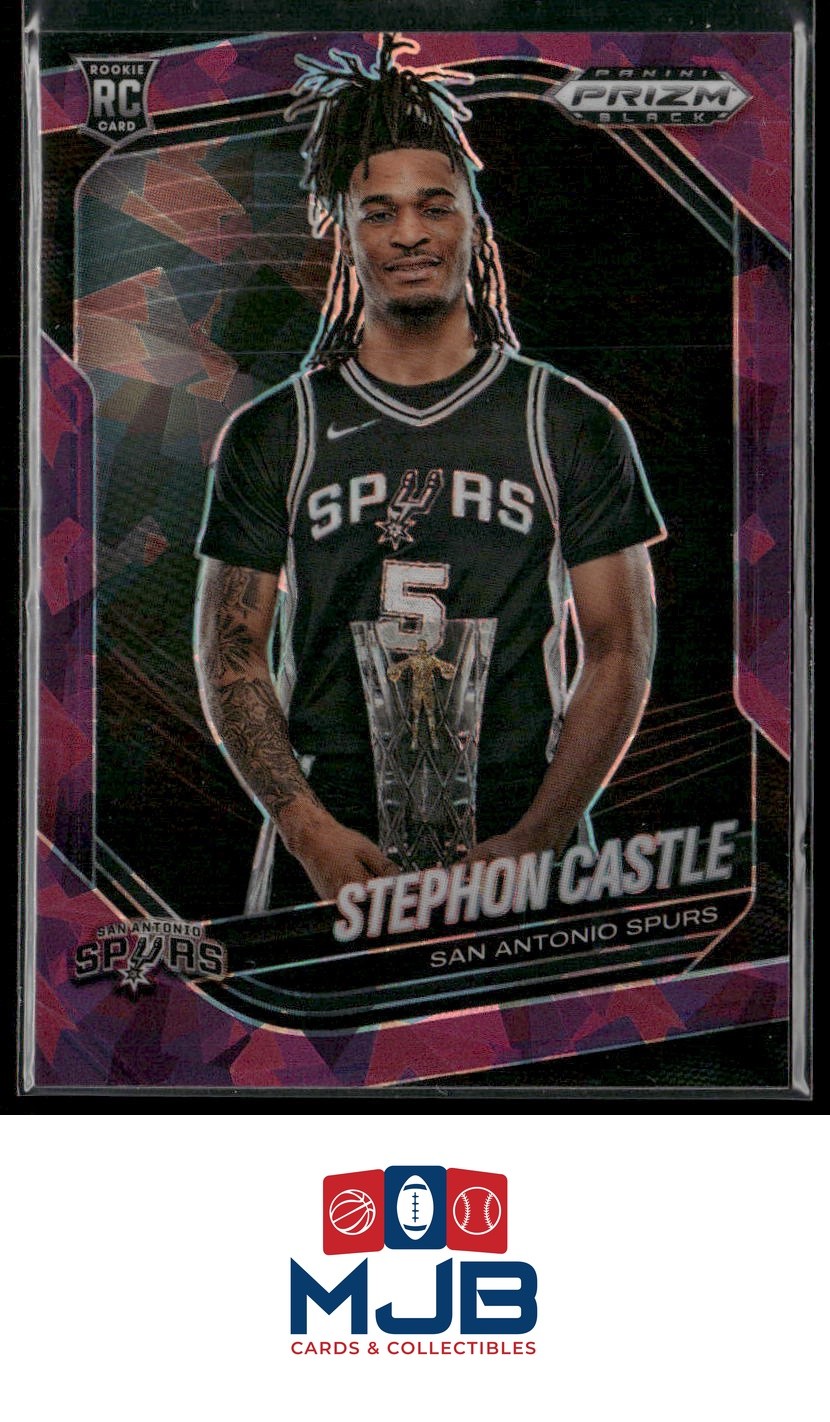 2024-25 Panini Prizm Black Stephon Castle Purple Ice #/149 Rookie #96 Spurs