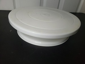 White Plastic Rotating Cake Turntable for Decorating, All Occasions
