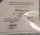 Investment Caster Weapons Tommy Gun 8.9 G Of 999 Silver 2024 With COA — photo 2