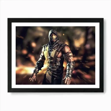 Mortal Kombat Scorpion Art Print Framed Wall Art Poster Canvas Print Picture