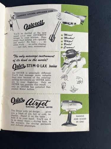 Delightful Osterizer Recipes 1949 Manual Cookbook Blender Liquefier Vintage - Bild 14 von 14