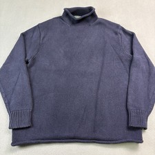 J Crew Always Roll Neck Sweater Size Medium Navy Blue