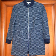 REDHERRING SIZE 8-10 NAVY BLACK LONG THICK BOMBER JACKET COAT COATIGAN SMART