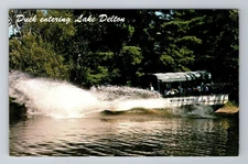 Wisconsin Dells WI-Wisconsin, Duck Boat Entering Lake Delton, Vintage Postcard