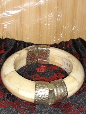 Antique Bone Bangle Bracelet about 2-3/4 inch inside Diameter