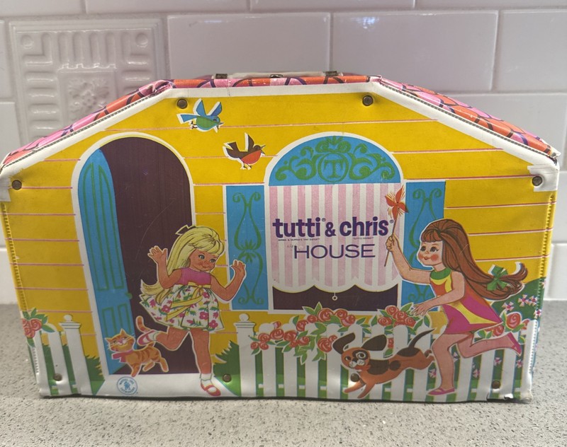 Vintage HTF 1965 Tutti & Chris House - Carry Case Play Set TLC Barbie Mattel