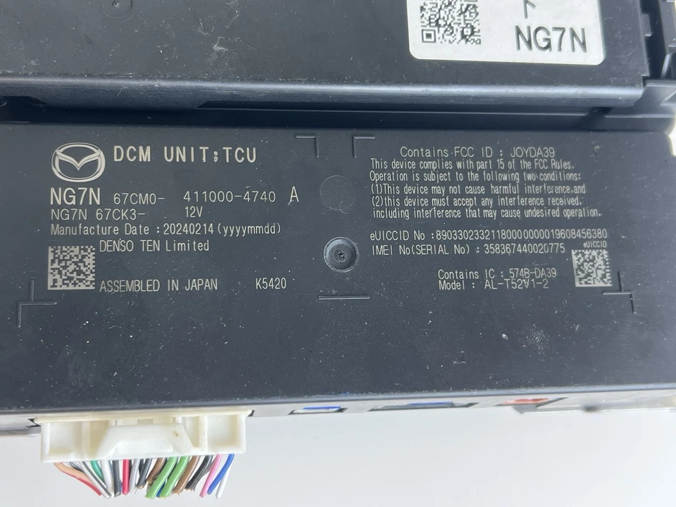 2024 MAZDA MX-5 DATA COMMUNICATION COMPUTER CONTROL MODULE UNIT & BRACKET OEM - Image 4 of 4