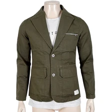 Adidas David Beckham Mens Blazer Military Jacket Canvas Cargo Army Olive Green