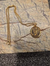 VINTAGE GOLDTONE CHAIN NECKLACE with LIBRA ZODIAC SIGN PENDANT