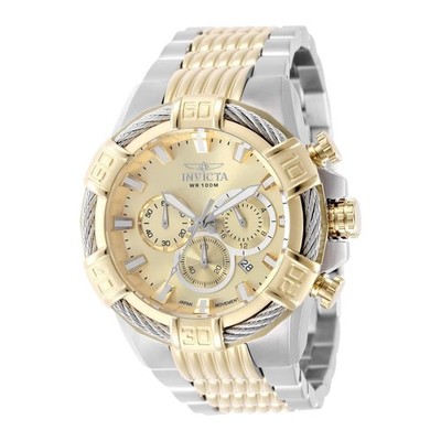 Authentic Invicta 49902 Quartz Watch Gold Dial Stainless Steel 51mm Men