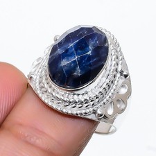 Blue Sodaliite Gemstone Handmade 925 Sterling Silver All Size Ring For Gift