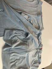 Juicy Couture Light Blue Velour Tracksuit Set Hoodie Pants Rhinestone S L