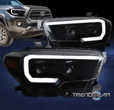 For 2016-23 Toyota Tacoma SR LED Seq Signal Projector Headlight Lamp Black/Smoke
