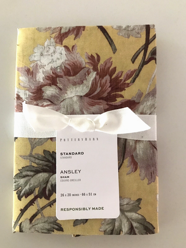 Pottery Barn Ansley Yellow Floral Sham, Size Standard, New W/$29.00 Tag