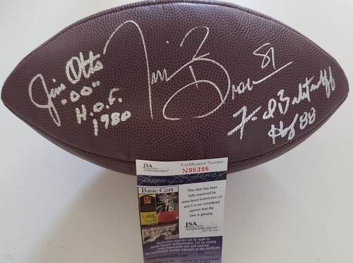 Autographed Wilson Football Raiders T Brown Biletnikoff Otto W Brown JSA N96396