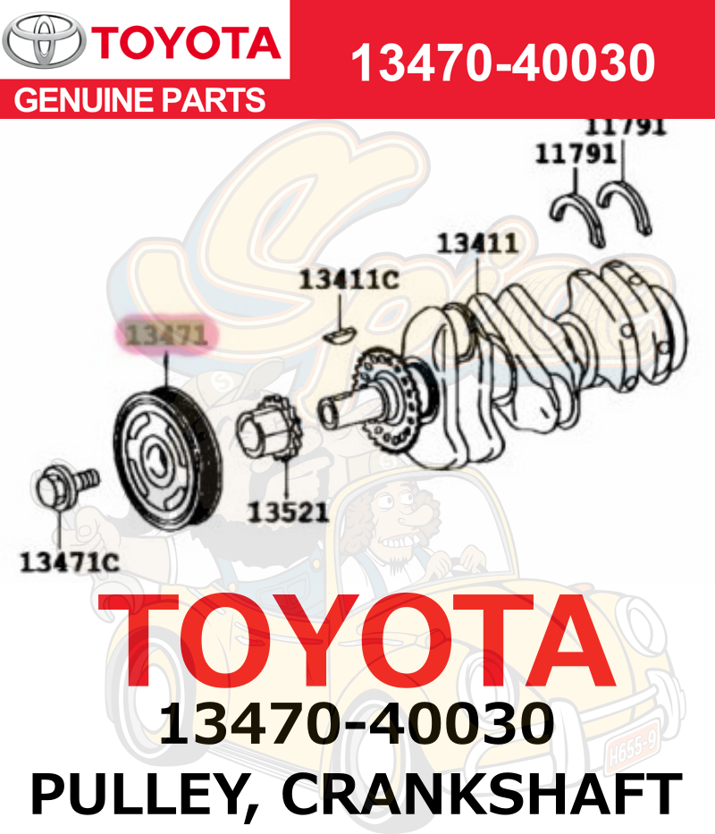 Toyota Genuine KGJ10 iQ PULLEY, CRANKSHAFT 13470-40030 | eBay