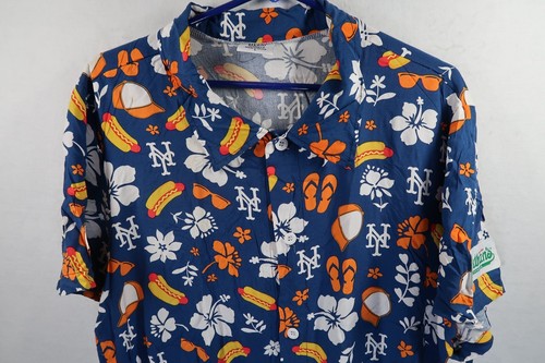 BDA Sports New York Yankees Hawaiian Shirt Floral Short Sleeve L Nathen Hot Dog - Picture 5 of 10