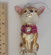 Blown Glass Christmas Ornament Dog Chihuahua
