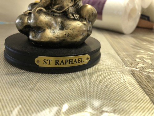 SAINT RAPHAEL PRIESTS BRONZE STATUE NO BOX BUT NO SCRATCH EITHER - Picture 5 of 12
