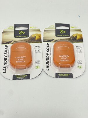 2 Travelon Laundry Soap / Detergent Travel Hygiene Sheets - 50ct Each