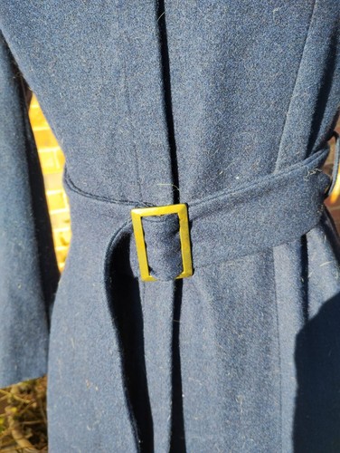 Moschino Jeans Vintage Y2K Wool Blend Cape Coat Scallop Hem Navy UK10 US6 EU38 - Picture 6 of 21