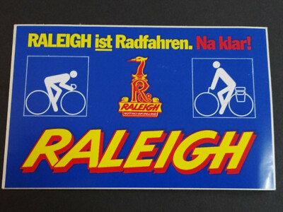 Werbe-Aufkleber Raleigh Cycles Fahrräder Nottingham England GB 80er
