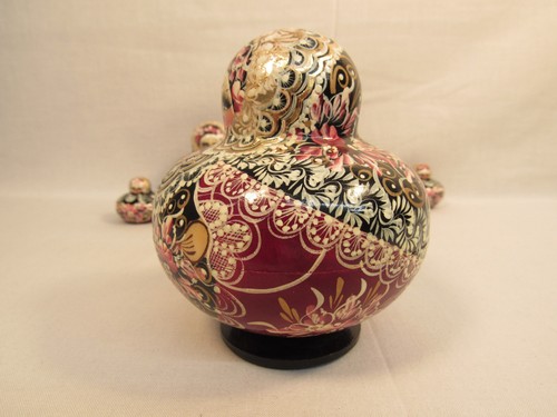 15 Piece Matryoshka Nesting Doll Set Hand Made Painted Russia 4 1/4" Red Gold - Picture 11 of 18