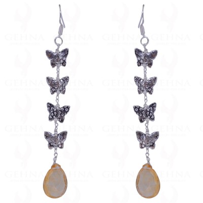 Citrine #Gemstone Drop #Earrings With #925  #SterlingSilver Elements
