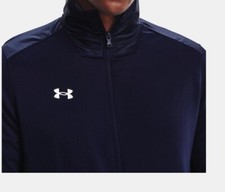 Under Armour Command Warm-Up Full-Zip Navy Blue/White Jacket/Pants Mens Large