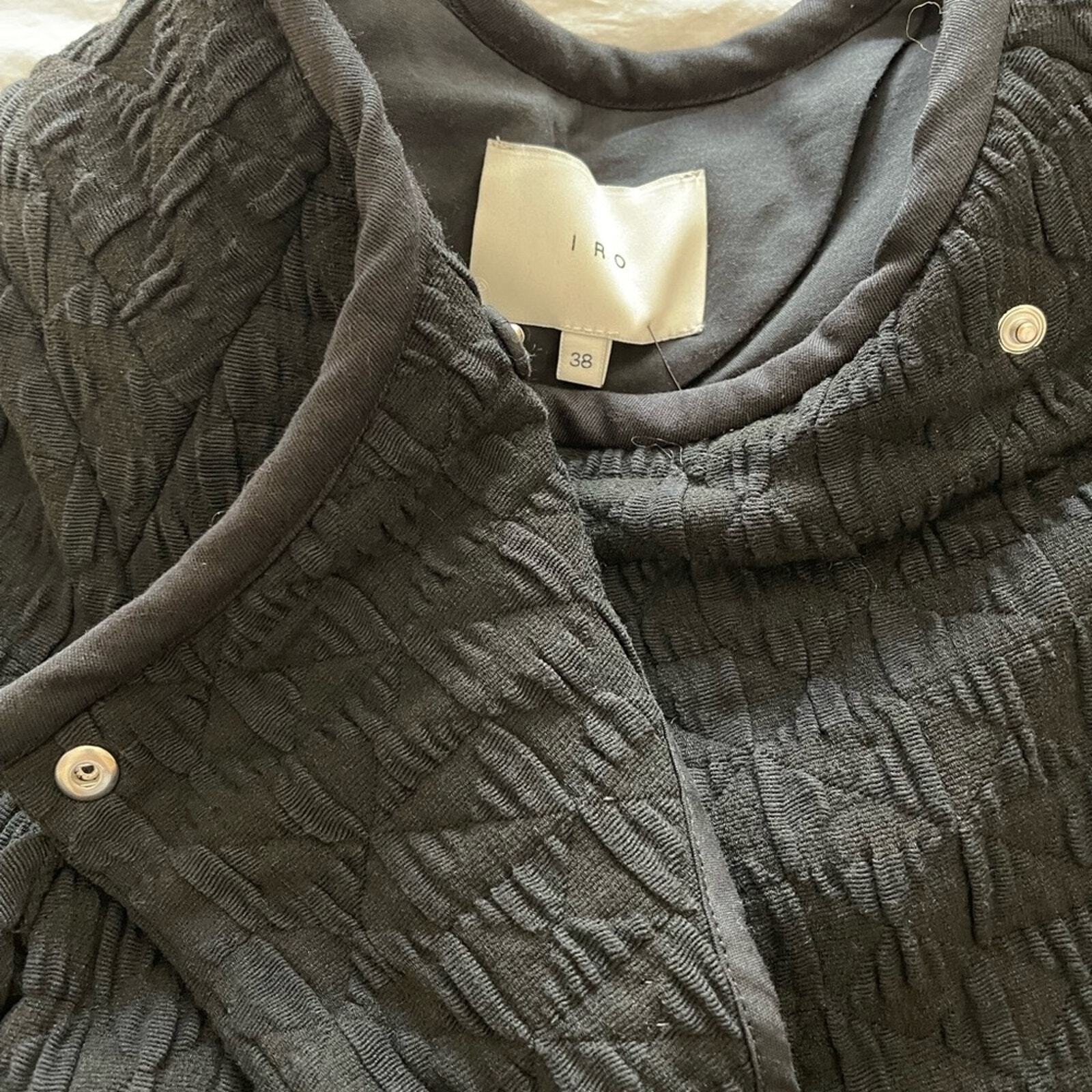 IRO Heddi Patterned Knit Black Jacket size 6 - image 7