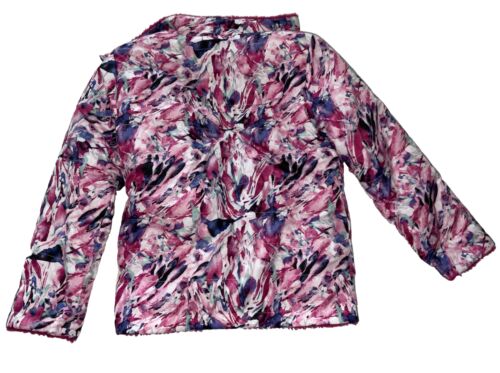 Swiss Tech Girls Pink Multi Color Reversible Puffer Jacket w/Pockets Size M 7-8 - Picture 3 of 8