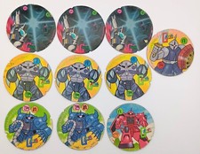 Mobile Suit Gundam Round Menko Cards Set di 10 - anime giapponese anni '80