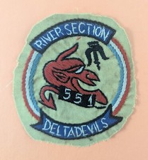 Vietnam War 551 River Interdiction Division Section Delta Devils RIVDIV Patch