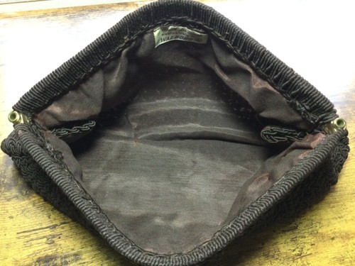 Pochette vintage all'uncinetto Walborg marrone scuro - Made in Italy - Foto 3 di 12